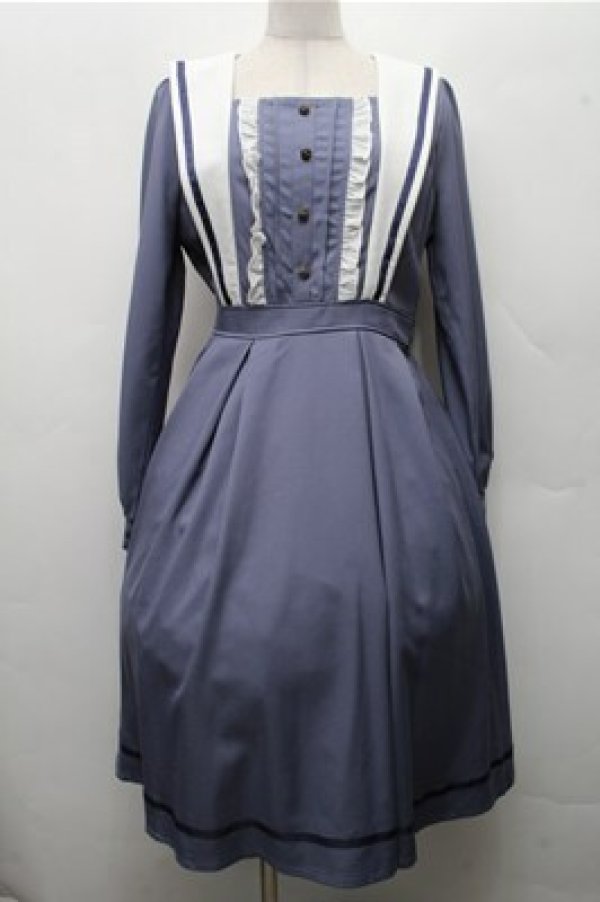 画像1: axes femme POETIQUE / クラシックセーラーワンピース  ブルー S-26-03-15-054-AX-OP-HR-ZS (1)