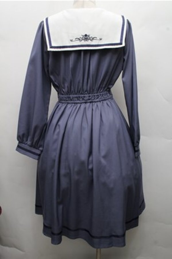 画像2: axes femme POETIQUE / クラシックセーラーワンピース  ブルー S-26-03-15-054-AX-OP-HR-ZS (2)