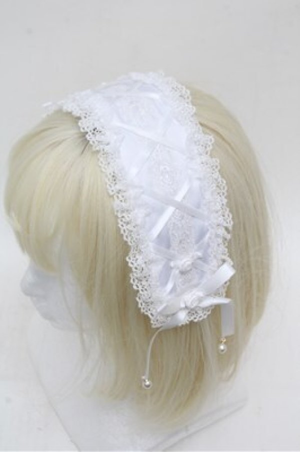 画像2: axes femme / レースアップヘッドドレス  白 S-26-03-15-007-AX-AC-AS-ZS (2)