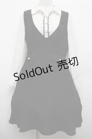 画像: axes femme / ブラウス風ドッキングワンピース  黒ｘ白 S-26-03-15-056-AX-OP-HR-ZS