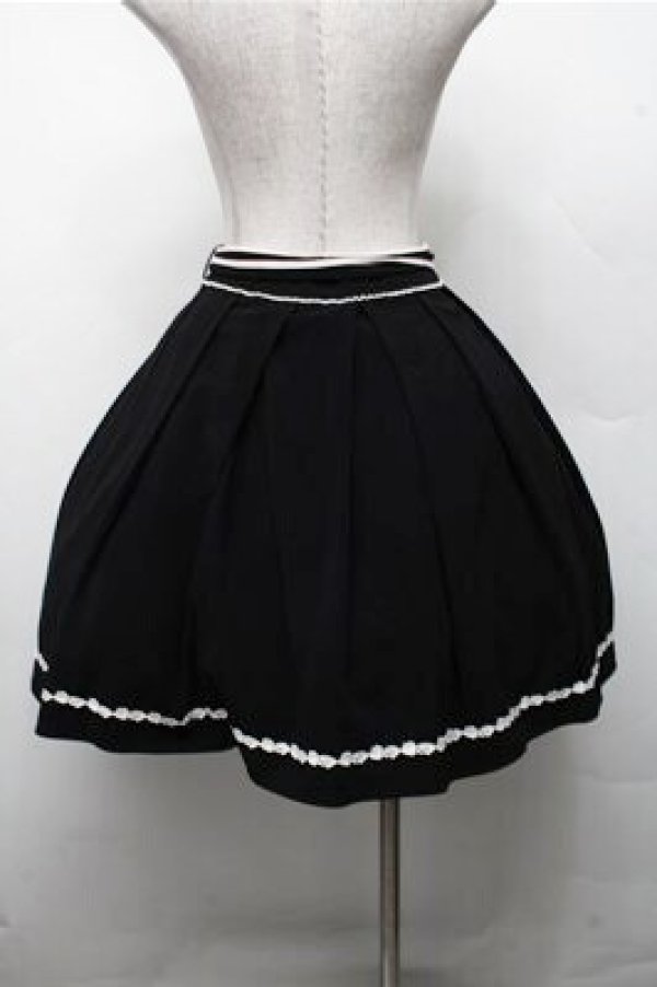 画像2: mille fille closet by LODISPOTTO / 裾レースフレアースカート  黒 S-26-03-15-061-LO-SK-HR-ZS (2)