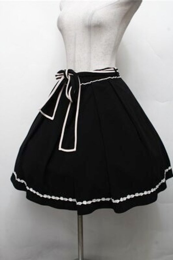 画像3: mille fille closet by LODISPOTTO / 裾レースフレアースカート  黒 S-26-03-15-061-LO-SK-HR-ZS (3)