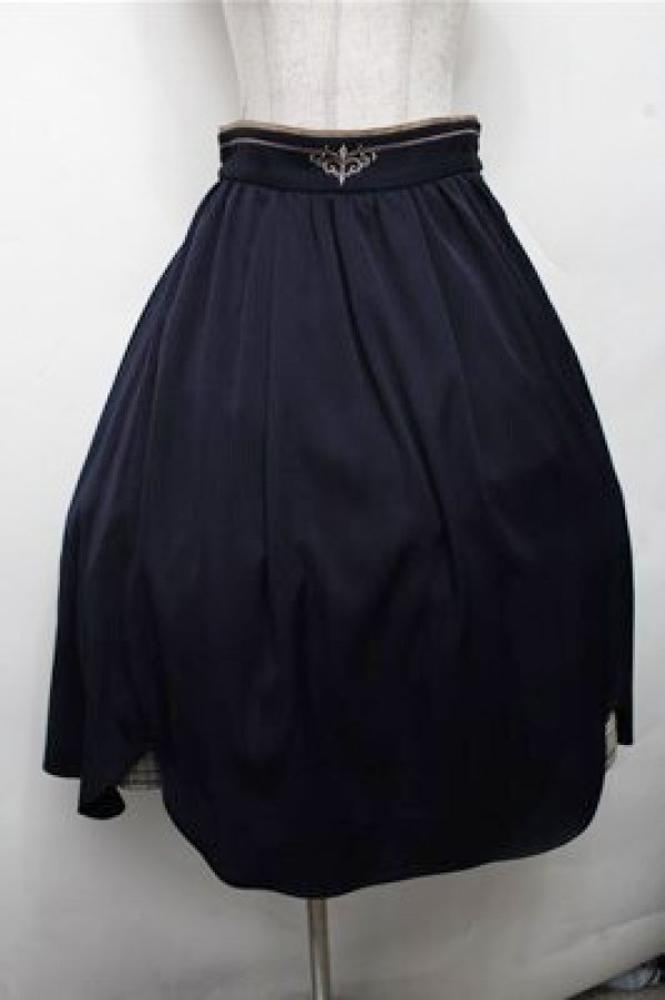 画像1: axes femme / 裾切替タックスカート  紺 S-26-03-15-062-AX-SK-HR-ZS (1)