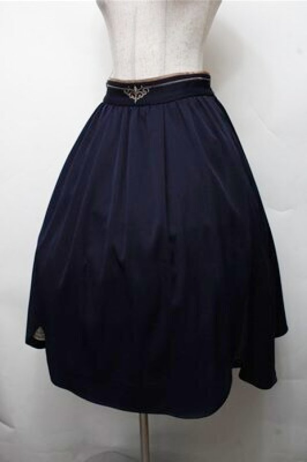 画像3: axes femme / 裾切替タックスカート  紺 S-26-03-15-062-AX-SK-HR-ZS (3)