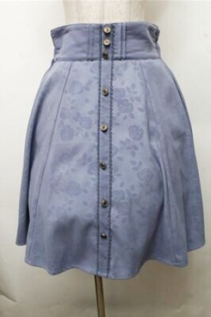 画像: axes femme / スエード調花柄スカート  ブルー S-26-03-15-063-AX-SK-HR-ZS