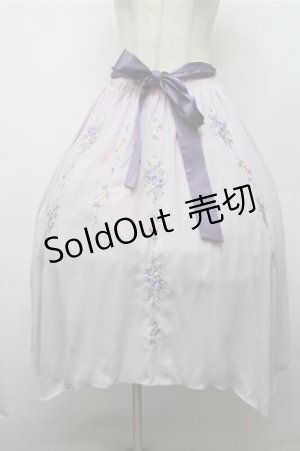 画像: axes femme / フラワー刺繍イレヘムスカート  ラベンダー S-26-03-15-065-AX-SK-HR-ZS