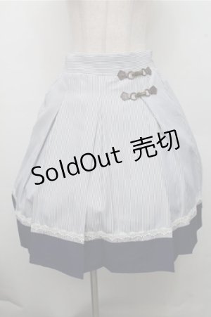 画像: axes femme / ビット付きバイカラーストライプスカート  白ｘ紺 S-26-03-15-066-AX-SK-HR-ZS