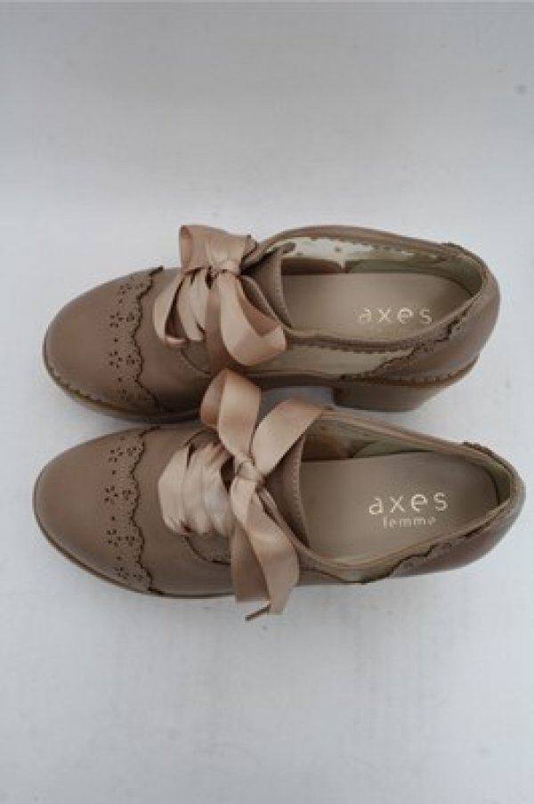 画像4: axes femme / ドットチュール厚底ブーティー S ベージュ S-26-03-15-016-AX-SH-HR-ZS (4)