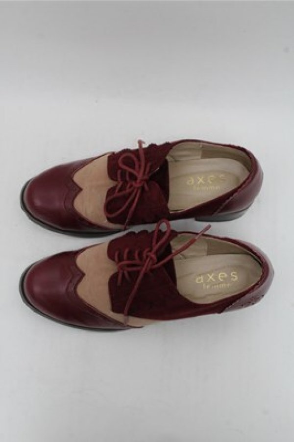 画像4: axes femme / 配色スエードオックスフォード M ワイン S-26-03-15-017-AX-SH-HR-ZS (4)