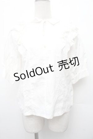 画像: axes femme / フリルブラウス  白 S-26-03-15-019-AX-BL-HR-ZS