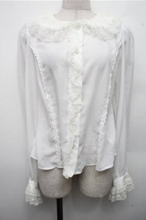 画像: Angelic Pretty / ギャザーレースカラーブラウス  白 S-26-03-15-021-AP-BL-AS-ZS