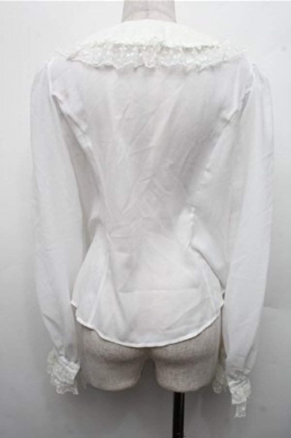 画像2: Angelic Pretty / ギャザーレースカラーブラウス  白 S-26-03-15-021-AP-BL-AS-ZS (2)