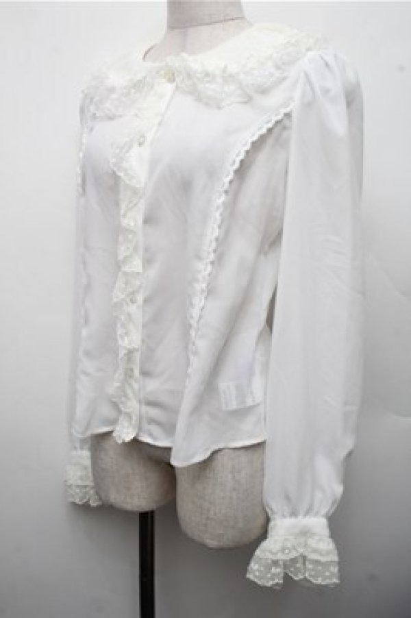 画像3: Angelic Pretty / ギャザーレースカラーブラウス  白 S-26-03-15-021-AP-BL-AS-ZS (3)