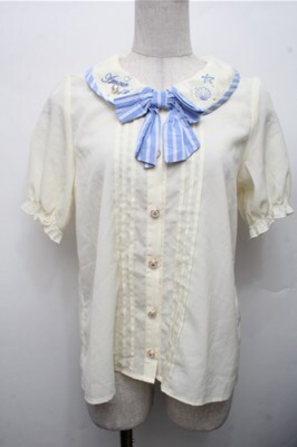 画像1: axes femme POETIQUE / パイピングデザインブラウス  アイボリー S-26-03-15-024-AX-BL-HR-ZS (1)