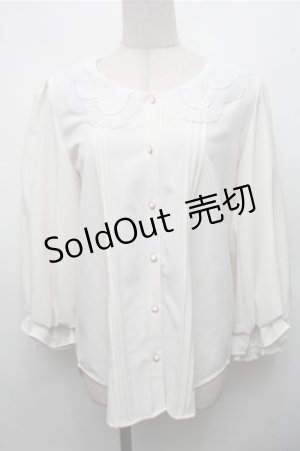 画像: axes femme POETIQUE / スカラップ刺繍襟ブラウス  オフ S-26-03-15-026-AX-TO-HR-ZS