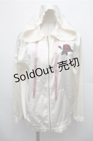画像: Ank Rouge / ローズ刺繍サテンパーカー  オフ S-26-03-15-030-CA-TO-AS-ZS