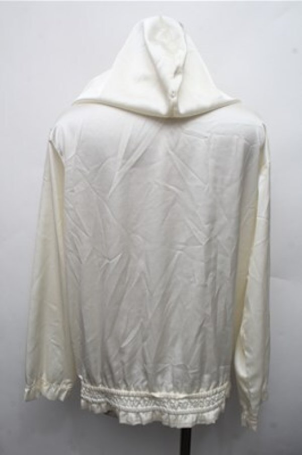 画像2: Ank Rouge / ローズ刺繍サテンパーカー  オフ S-26-03-15-030-CA-TO-AS-ZS (2)