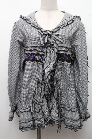 画像: PINK HOUSE / バイオレットレース使いセーラーカラーブラウス F 黒 S-26-03-17-040-LO-BL-SZ-ZS