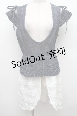 画像: PINK HOUSE / オールドデイムｘローンフリルロングベスト  青 S-26-03-17-042-LO-TO-AS-ZS