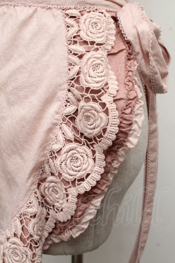 画像3: PINK HOUSE / ローズレース使いエプロン  ピンク S-26-03-17-043-LO-ZA-SA-ZS (3)