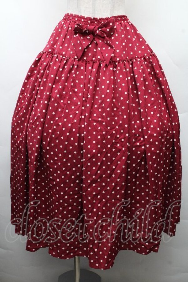 画像1: PINK HOUSE / ドットスカート  ワイン S-26-03-17-056-LO-SK-SZ-ZS (1)