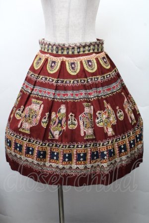 画像: Jane Marple / Royalトランプスカート  ワイン S-26-03-17-059-JM-OP-AS-ZS