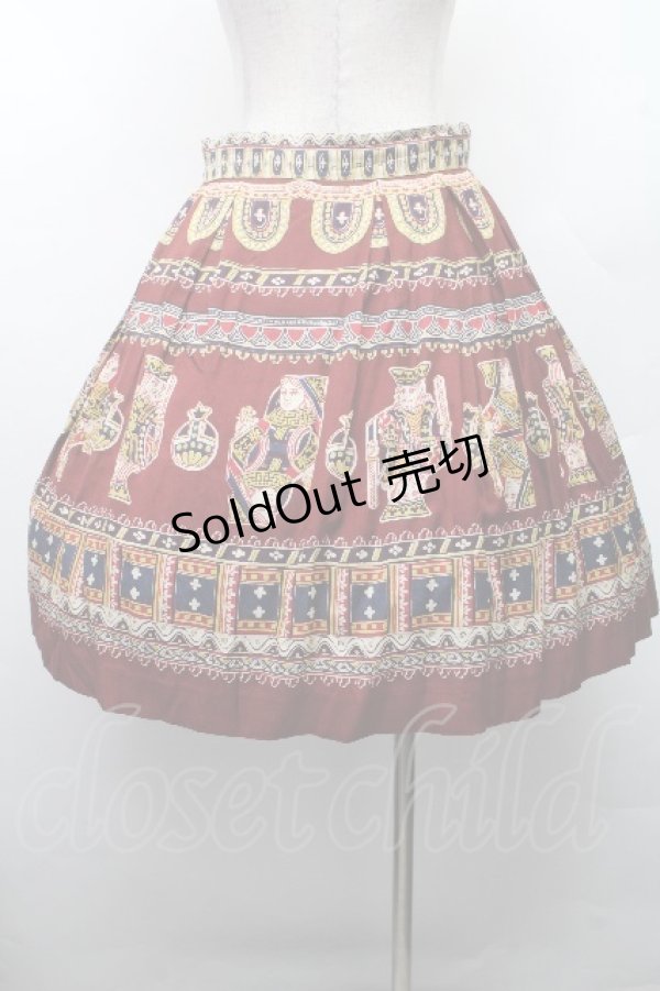 画像2: Jane Marple / Royalトランプスカート  ワイン S-26-03-17-059-JM-OP-AS-ZS (2)