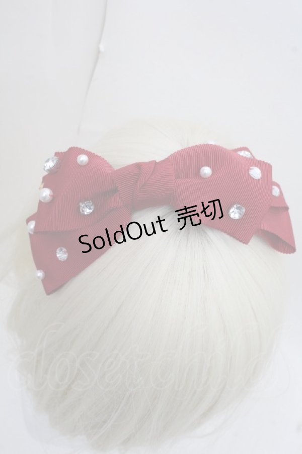 画像3: Angelic Pretty / Twinkleビジューリボンカチューシャ  ワイン S-26-03-17-017-AP-AC-SZ-ZS (3)