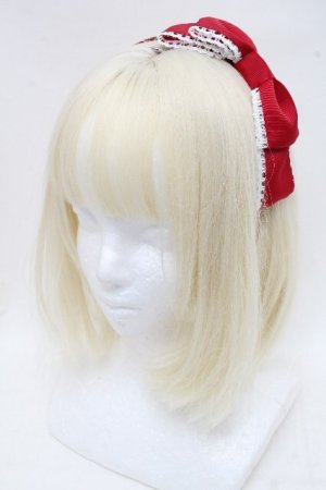 画像: Chalmiere / グログランリボンカチューシャ  赤 S-26-03-17-021-0-AC-HR-ZS