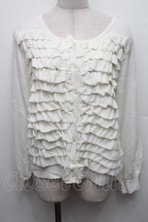 画像: PINK HOUSE / フリルニットカーディガン F 白 S-26-03-17-031-LO-TO-AS-ZS