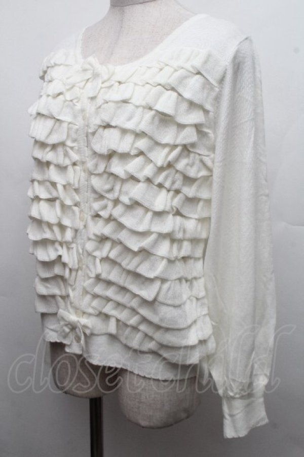 画像3: PINK HOUSE / フリルニットカーディガン F 白 S-26-03-17-031-LO-TO-AS-ZS (3)