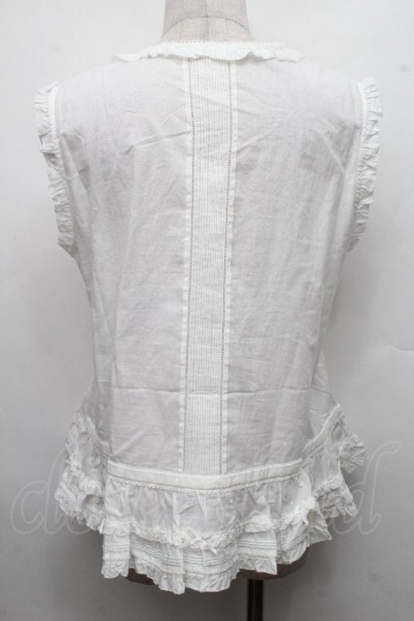 画像2: PINK HOUSE / リボンいっぱいフリルベスト F 白 S-26-03-17-032-LO-TO-SZ-ZS (2)