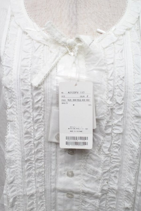 画像3: PINK HOUSE / リボンいっぱいフリルベスト F 白 S-26-03-17-032-LO-TO-SZ-ZS (3)