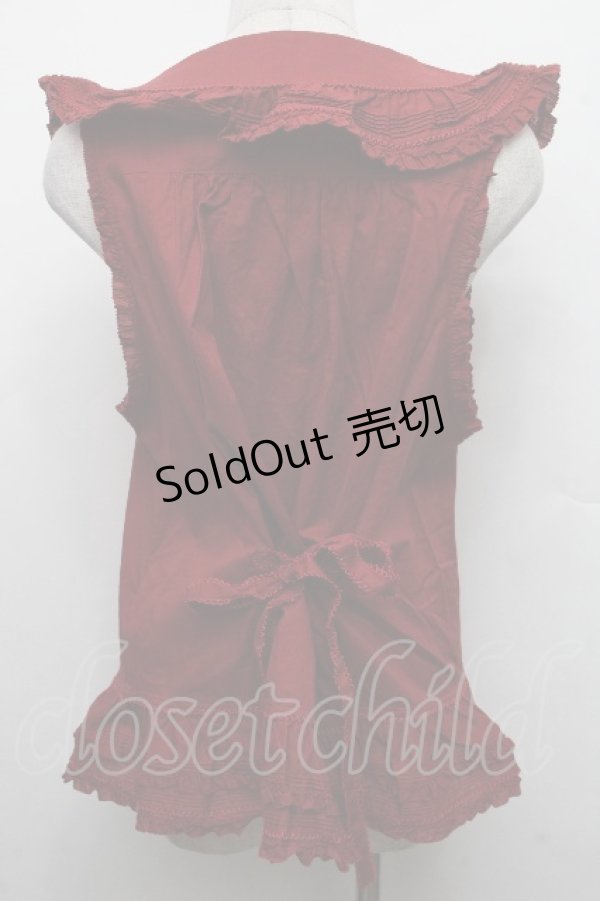 画像2: PINK HOUSE / エターナルローズ刺繍ベスト F 赤 S-26-03-17-038-LO-TO-SZ-ZS (2)