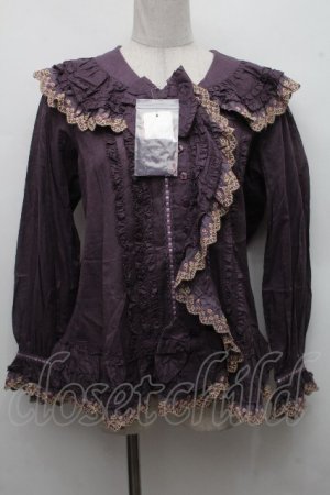 画像: PINK HOUSE / ドイリーレース使いブラウス F パープル S-26-03-17-039-LO-BL-SZ-ZS