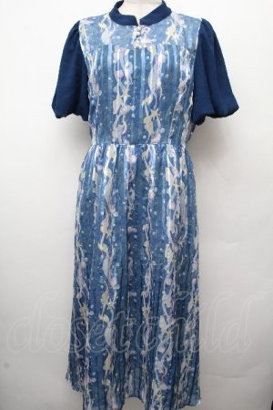 画像: axes femme POETIQUE / マーメイドパフュームワンピース  紺 S-26-03-19-032-AX-OP-AS-ZS