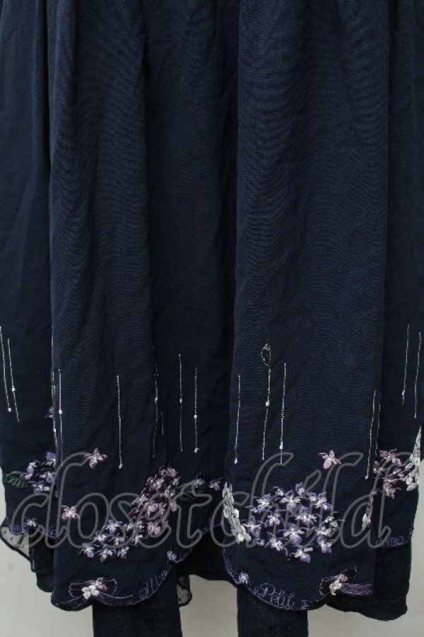 画像5: Amavel / あじさいと雨露のワンピース  紺 S-26-03-19-033-CA-OP-AS-ZS (5)