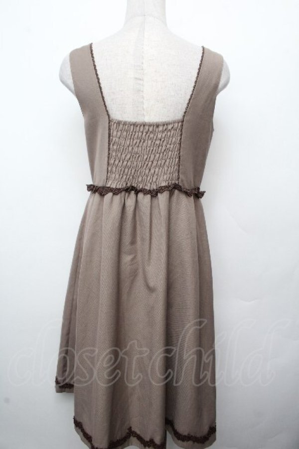 画像2: axes femme / アンティーク刺繍入りワンピース  ブラウン S-26-03-19-036-AX-OP-HR-ZS (2)