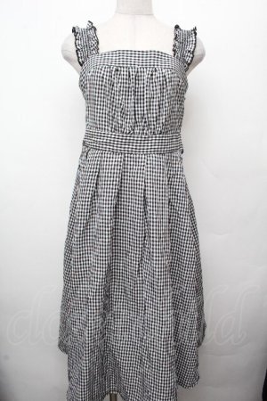 画像: Fi.n.t / 肩ひもシャーリングロングワンピース  黒ｘ白 S-26-03-19-037-CA-OP-AS-ZS