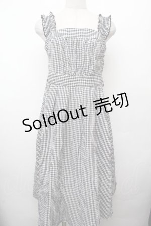 画像: Fi.n.t / 肩ひもシャーリングロングワンピース  黒ｘ白 S-26-03-19-037-CA-OP-AS-ZS