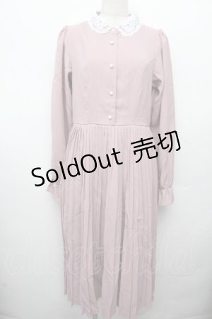 画像: m petit by misako / AM*レースエリプリーツワンピース L ピンク S-26-03-19-042-LO-OP-AS-ZS