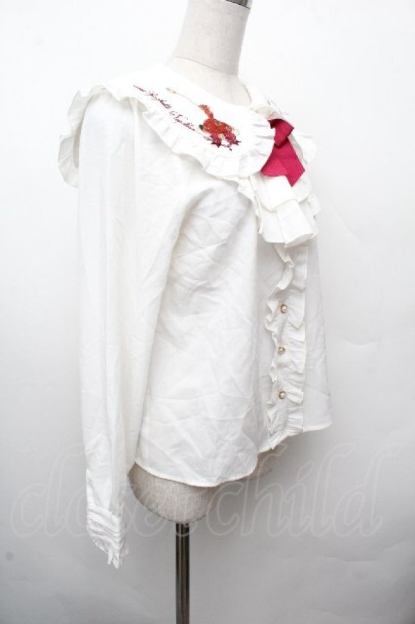 画像3: Amavel / 長袖フリルブラウス  白 S-26-03-19-005-CA-BL-AS-ZS (3)