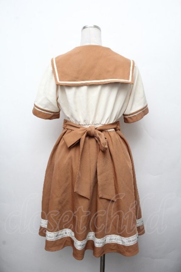 画像2: Amavel / Message Ribbonセーラーワンピース  からし S-26-03-19-045-CA-OP-AS-ZS (2)