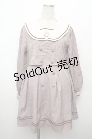 画像: Amavel / ストライプセーラーワンピース  ベージュ S-26-03-19-046-CA-OP-AS-ZS