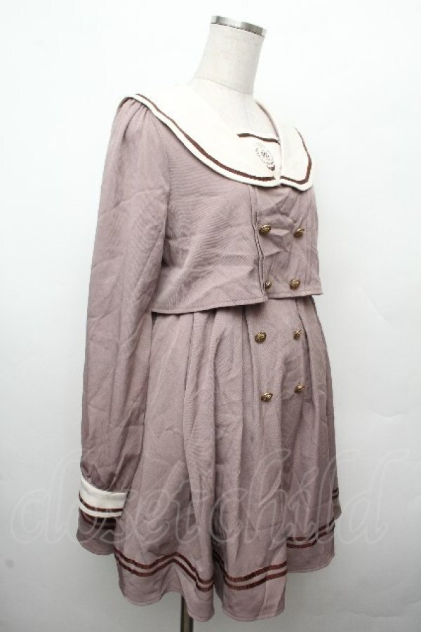 画像3: Amavel / ストライプセーラーワンピース  ベージュ S-26-03-19-046-CA-OP-AS-ZS (3)