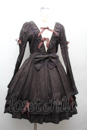 画像: BABY,THE STARS SHINE BRIGHT / ロココガーデンワンピース  黒 S-26-03-19-049-BA-OP-AS-ZS