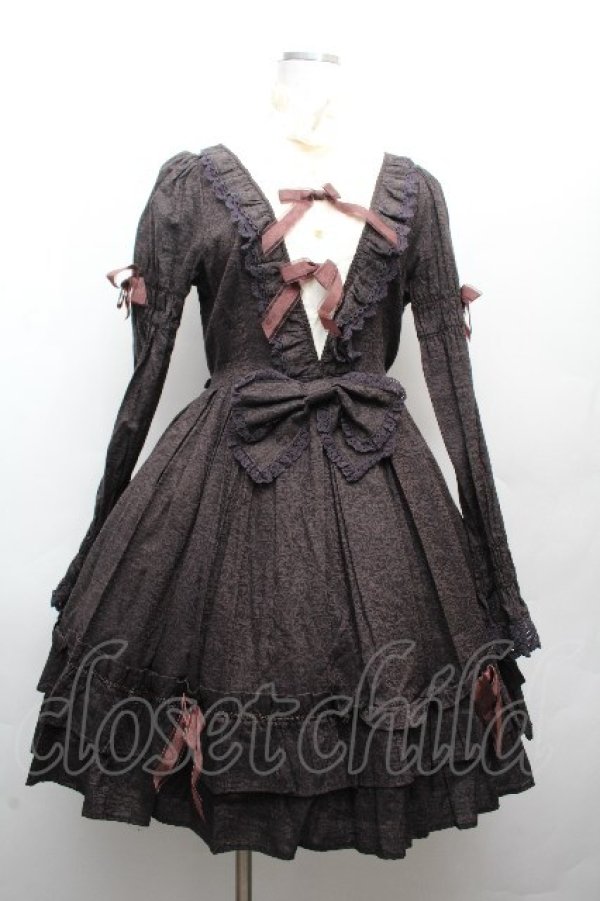 画像1: BABY,THE STARS SHINE BRIGHT / ロココガーデンワンピース  黒 S-26-03-19-049-BA-OP-AS-ZS (1)