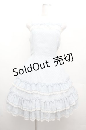 画像: Innocent World / ドットジャガードジャンパースカート  サックス S-26-03-19-050-IW-OP-AS-ZS