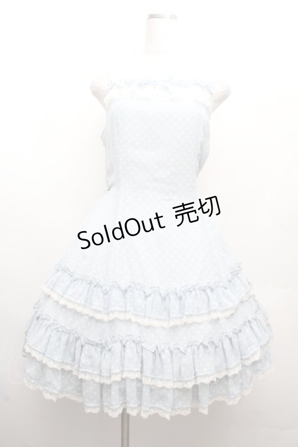 画像1: Innocent World / ドットジャガードジャンパースカート  サックス S-26-03-19-050-IW-OP-AS-ZS (1)