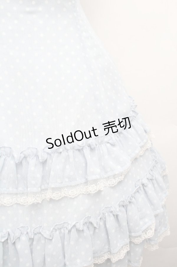 画像2: Innocent World / ドットジャガードジャンパースカート  サックス S-26-03-19-050-IW-OP-AS-ZS (2)